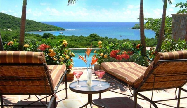 Luxury Caribbean Villa with Panoramic Ocean View and Pool in Fish Bay