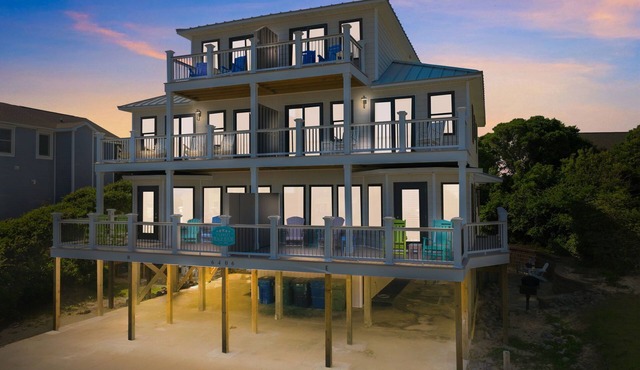 Ocean View Second-Row Duplex | Spacious 5BR | Beach Access Across Street in Emerald Isle