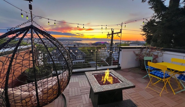Rooftop Mural 1GB Parking AC FIFAStadiums W/D BBQ Mountain&Bay Views New Kitchen in Seattle