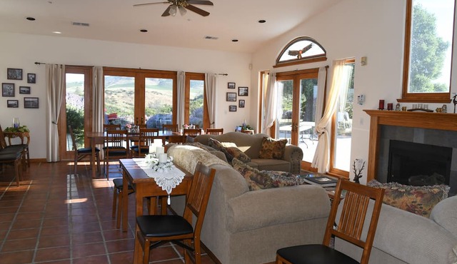 Gated Mediterranean villa surrounded by vineyards near Pinnacles National Park. in Soledad